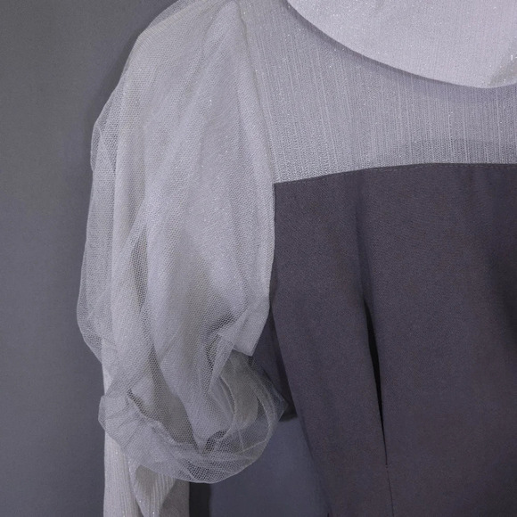 Titty & Co. Dress Size Medium Pearl‎ Buttons Peter Pan Collar Sheer Sleeves - Picture 9 of 10